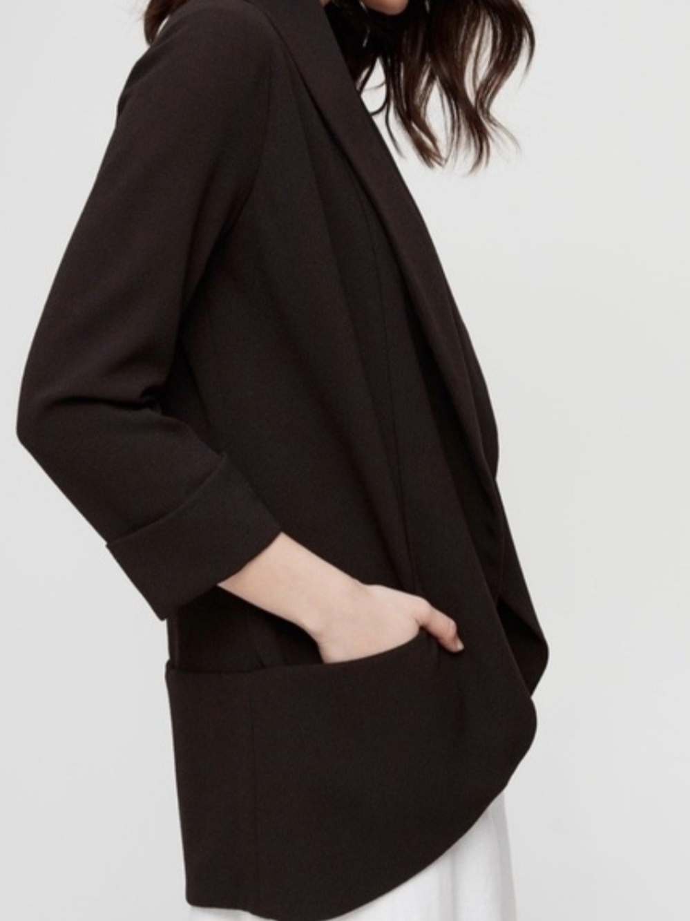 Wilfred Chevalier Jacket Draped Black Blazer Size 8